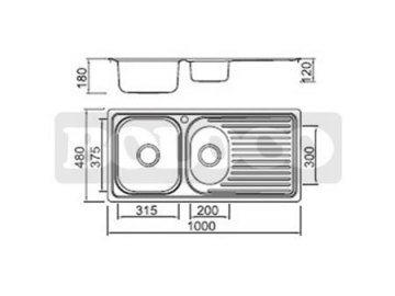 Fregadero de cocina de acero inoxidable con escurridor BL-850