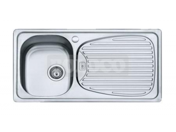 Fregadero de una tina de acero inoxidable con escurridor BL-880