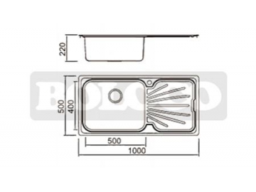 Fregadero de 1 cubeta de acero inoxidable con escurridor BL-886B