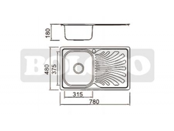 Fregadero de 1 cubeta de acero inoxidable con escurridor BL-824