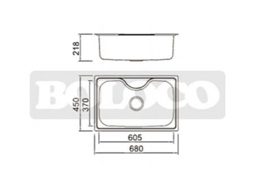 Fregadero de una ponchera de acero inoxidable BL-628