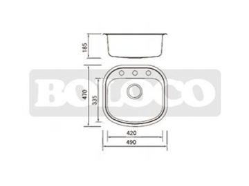 Fregadero de una ponchera de acero inoxidable BL-619