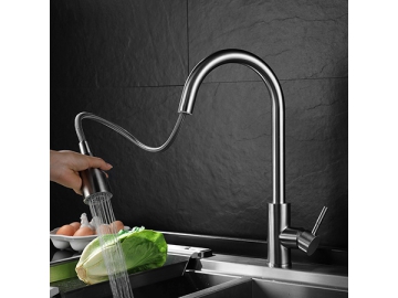 Grifería para fregadero monocomando extensible lluvia cromo   SW-KFS004