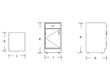 Gabinete bajo para laboratorio (1 puerta & 1 cajón)