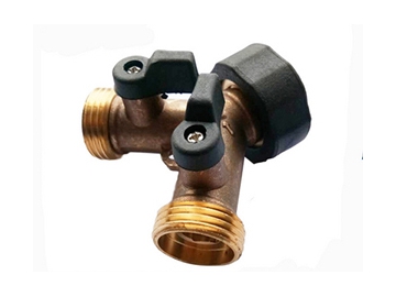 Válvula de cierre dual de latón / Conector Y para manguera
