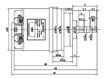 Motor DC de Imán Permanente, con Escobillas 900W - ZD120A2; Motor para Control de Desplazamiento Horizontal