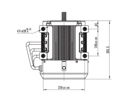 Motor de accionamiento de elevación 28000W (sin escobillas), TR210BXF