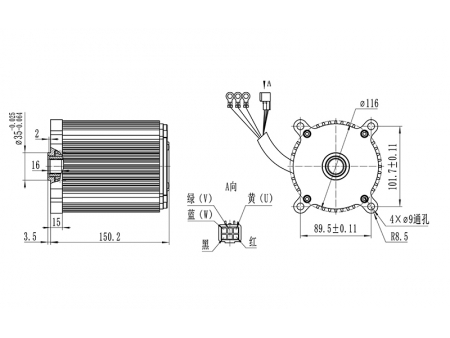 Motor sin escobillas PMDC, Serie TF102AH