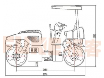 Compactador vibratorio de doble tambor, FK-206T, Rodillo compactador, Apisonadora