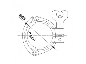 Abrazadera Sanitaria, 3 Segmentos; Abrazaderas Clamp