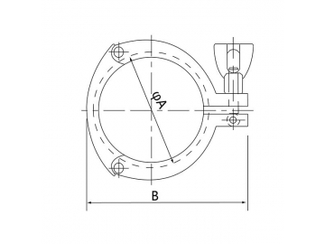 Abrazadera Sanitaria, 3 Segmentos; Abrazaderas Clamp