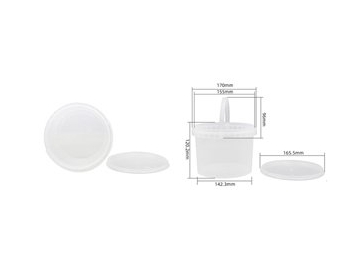Balde con tapa y asa de plástico IML de 2000ml, CX039B