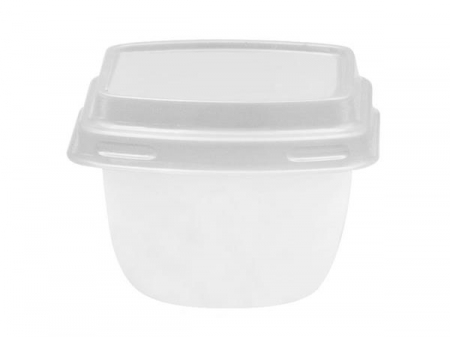 Contenedor con tapa IML de 80ml (vaso cuadrado de dos colores), CX104