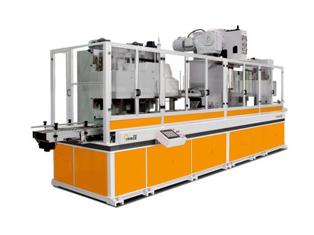 Máquina combinada para envases cónicos, RS-T18CG    Linea de producción totalmente automática para cubetas cónicas