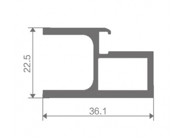 Puerta de gabinete de vidrio de marco de aluminio (en forma de U)