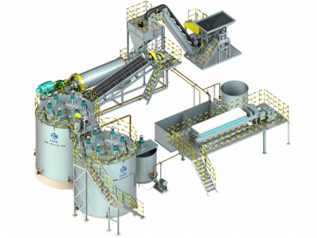 Planta modular de procesamiento de oro reubicable a pequeña escala