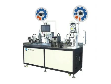 Máquina automática de crimpado de terminales de dos lados y termoretráctil