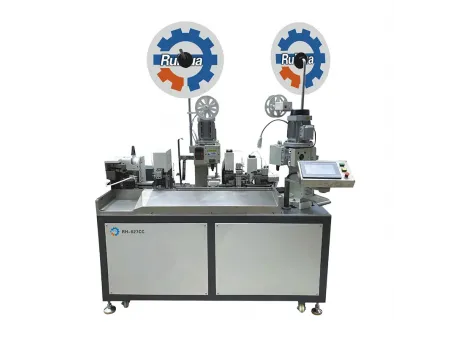 Máquina automática de crimpado de terminales de dos lados y termoretráctil de un lado