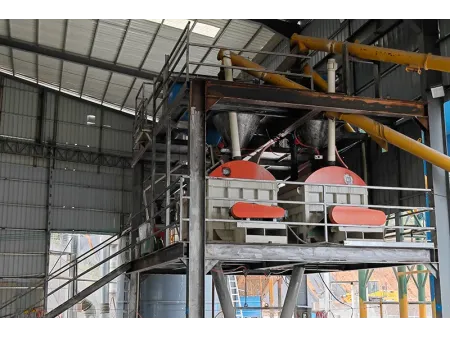 Sistema de alimentación y preparación de materias primas de hormigón liviano