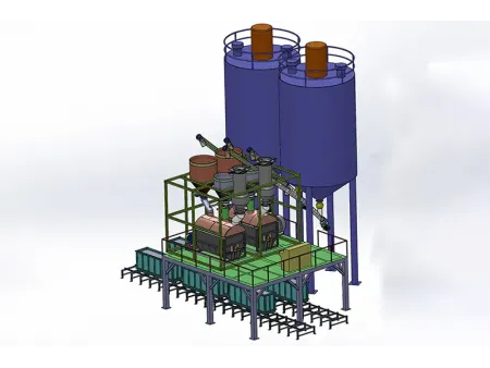 Sistema de alimentación y preparación de materias primas de hormigón liviano