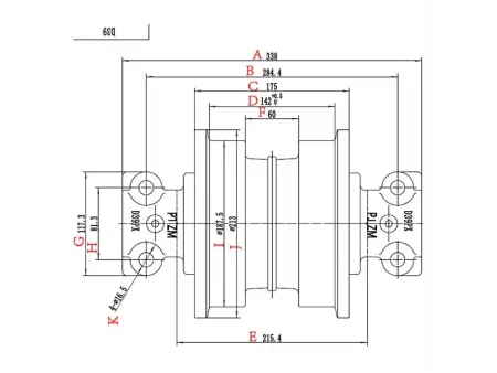 Rodillo inferior para bulldozer Komatsu D39