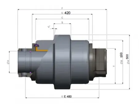 Rodillo inferior para excavadora Komatsu PC3000