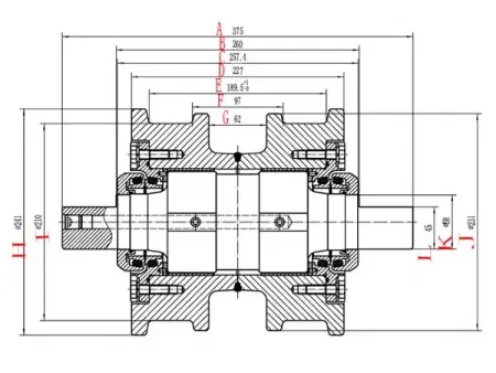 Rodillo inferior para bulldozer Caterpillar D6H