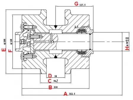 Rodillo superior para excavadora Komatsu PC400