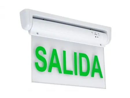 Señal de salida de emergencia LED, con panel ABS/acrílico de borde iluminado (5 LED verdes), LE2912