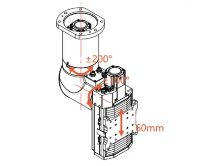 Eje rotativo para cabezal de corte láser de fibra