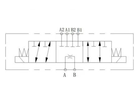 3 posiciones 6 vías  Válvula direccional solenoide