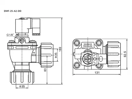 Serie DMF-Z-DD  Válvula solenoide de 2/2 vías de aluminio fundido