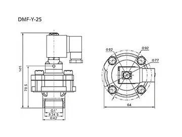 Serie DMF-Y  Válvula solenoide de 2/2 vías con chorro de pulso de aluminio fundido