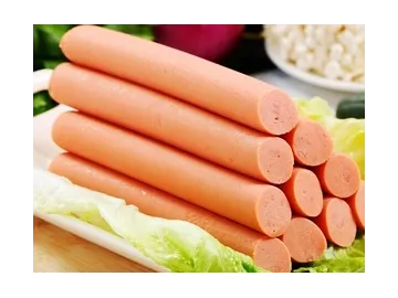 Línea automática de embutido y atado de salchichas