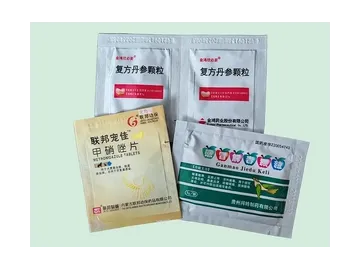 DXDK900, Dual-Servo  Envasadora de Sobres Tipo Sachet de 4 Sellos Para Gránulos & Líquidos