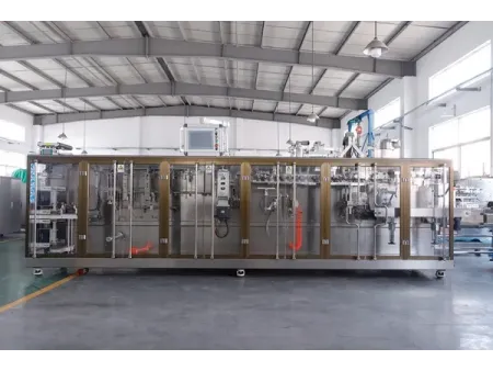 Envasadora horizontal para bolsas zipper, llenado con 2 boquillas