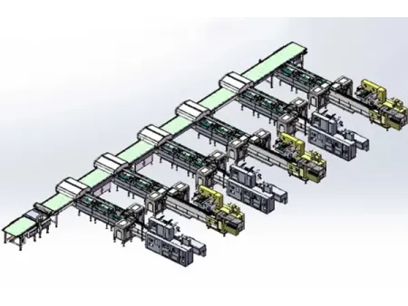 Sistema automático de envasado de obleas rellenas y chocolate