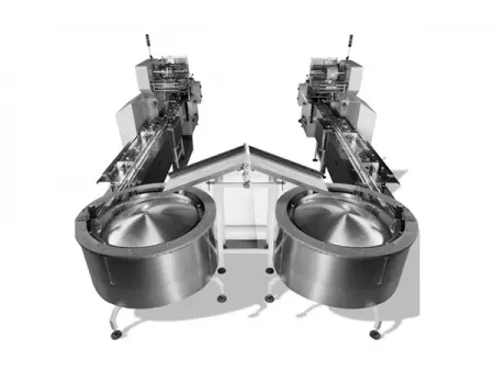 Sistema automático de envasado con alimentador de doble tolva
