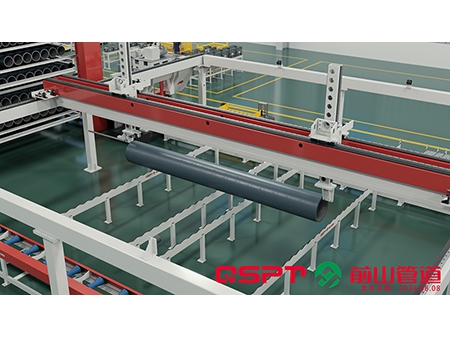 Línea de producción de carretes de tubería prefabricados con transportador modular