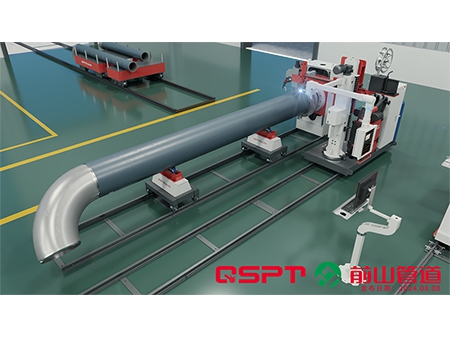 Línea de producción de carretes de tubería prefabricados con transportador modular