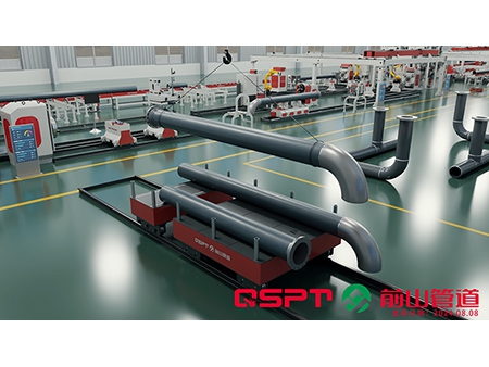 Línea de producción de carretes de tubería prefabricados con transportador modular