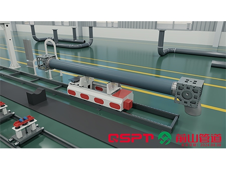 Línea de producción de carretes de tubería prefabricados con transportador modular