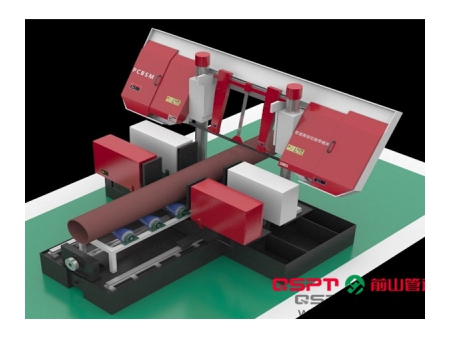 Máquina de corte con sierra de cinta de control numérico para tuberías