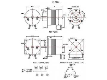 Motor sin escobillas con un tamaño de 57mm