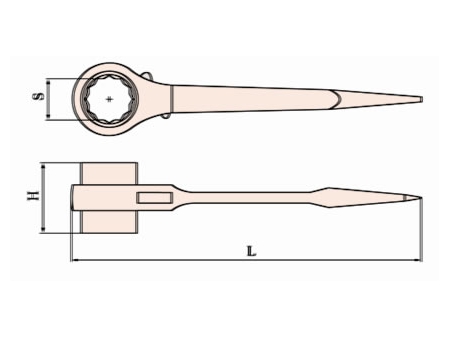 Llave de estrella con matraca antichispas 180