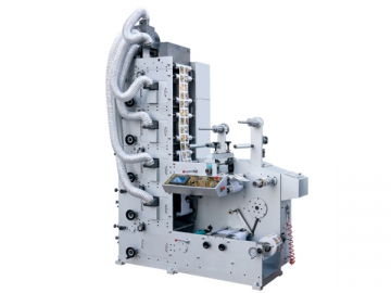 Máquina de impresión flexográfica con troquelado