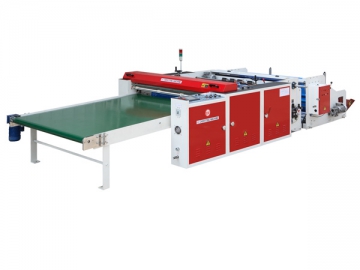 Máquina automática para fabricar bolsas con sellado inferior mediante sistema de corte pendular